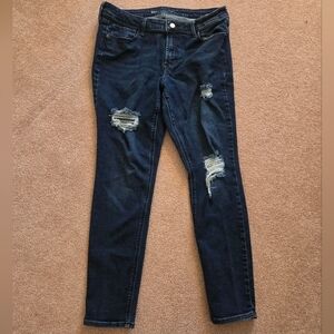Old Navy Women's Ripped Navy Skinny Jeans